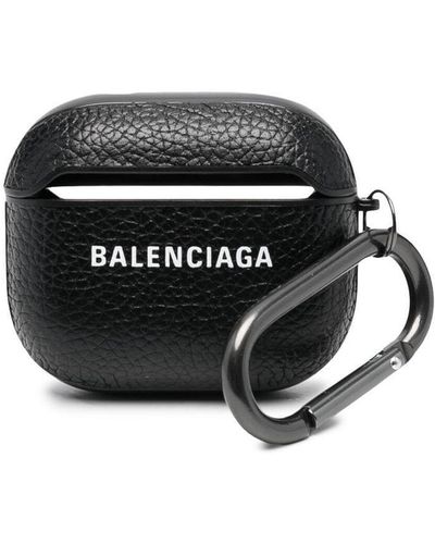 Balenciaga Logo-print Hard Airpods Case - Black