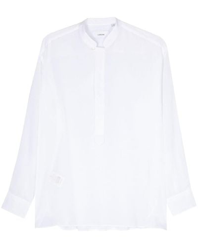 Lardini Semi-doorzichtig Katoenen Overhemd - Wit