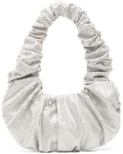 GIUSEPPE DI MORABITO Geraffte Handtasche mit Kristallverzierung - Weiß