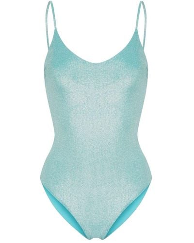 Fisico Glitter-detail Swimsuit - Blue
