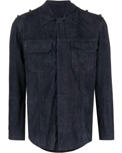 DESA NINETEENSEVENTYTWO Suede Shirt Jacket - Blue