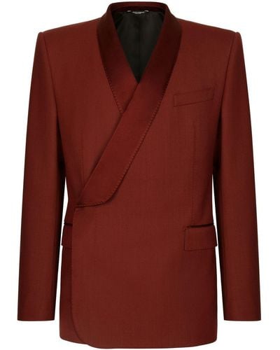 Dolce & Gabbana Sicilia-fit Double-breasted Tuxedo Blazer - Red