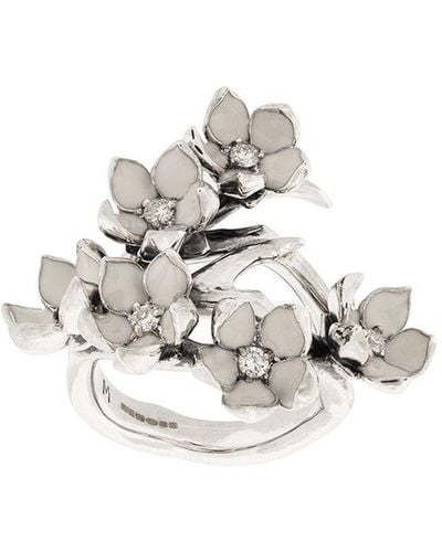 Shaun Leane Anello Cherry Blossom con diamanti - Metallizzato