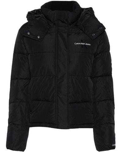 Calvin Klein クロップド パデッドジャケット - ブラック
