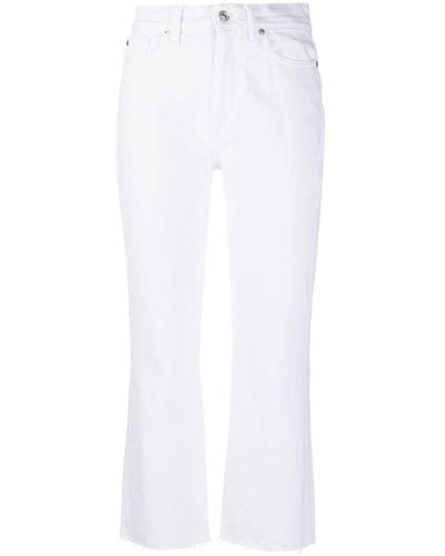 7 For All Mankind Halbhohe Cropped-Hose - Weiß