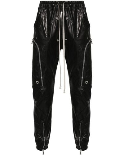 Rick Owens Bauhaus Leather Cargo Trousers - Black