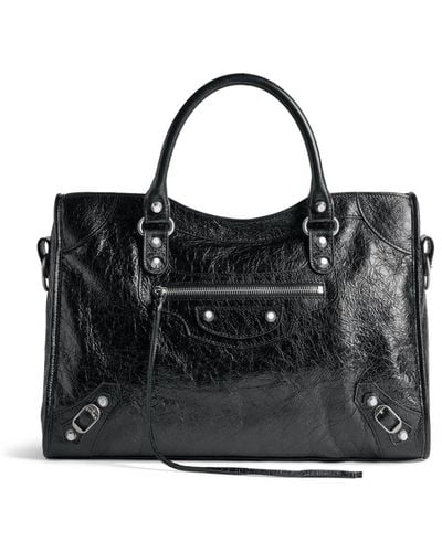 Balenciaga Medium Le City Textured-leather Tote Bag - Black