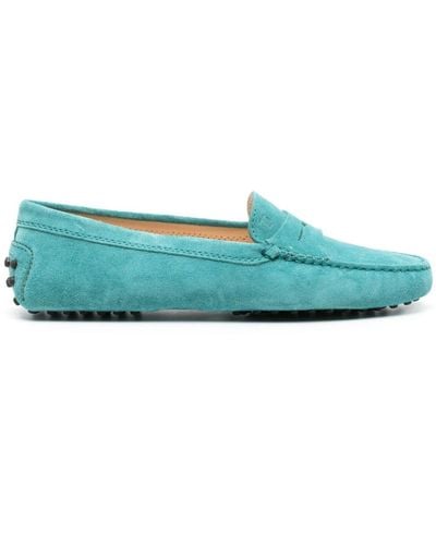Tod's Suede Penny Loafers - Green