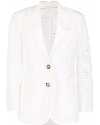 MSGM Perforated-design Jacket - White