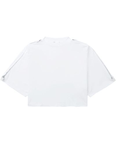 Toga Zip-embellished Cotton T-shirt - White