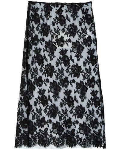 ShuShu/Tong Floral-lace Midi Skirt - Black