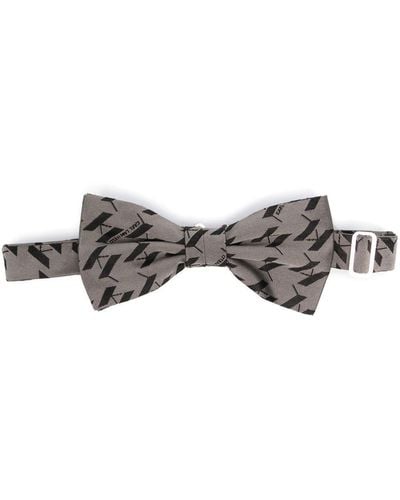 Karl Lagerfeld Kl Monogram Jacquard Bow Tie - Grey