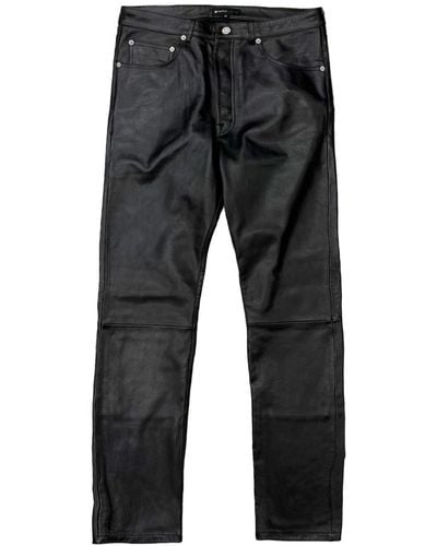Purple Brand Straight-leg Leather Pants - Gray