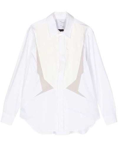 Fumito Ganryu Camicia Kinetic con inserti - Bianco