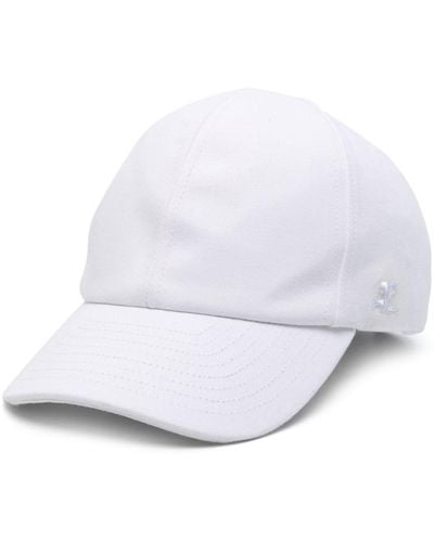 Courreges Embroidered-logo Twill Cap - White