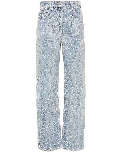 IRO Lambert Embroidered-pattern Jeans - Blue