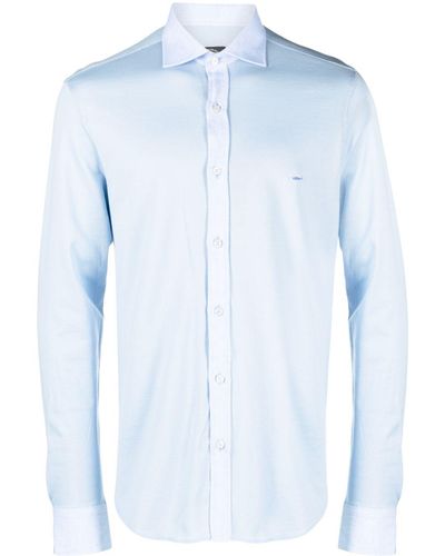 Paul & Shark Logo-embroidered Cotton Shirt - Blue