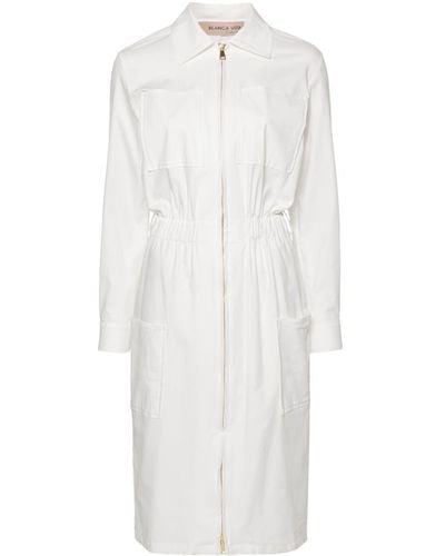 Blanca Vita Langärmeliges Kleid mit Reißverschluss - Weiß