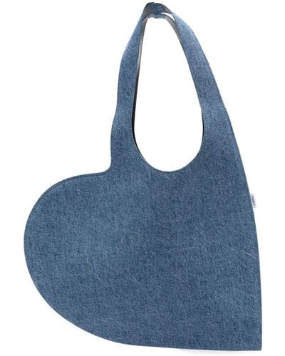 Coperni Heart Denim Tote Bag - Blue