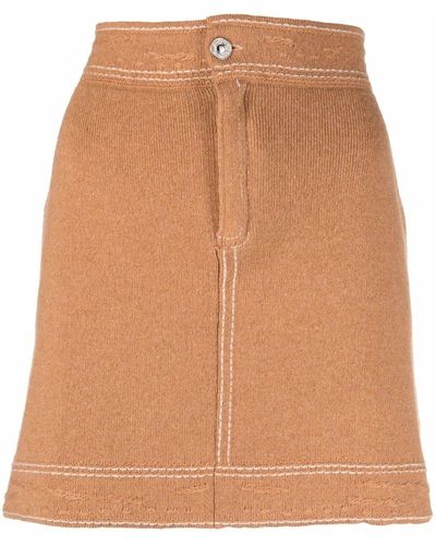 Barrie Cashmere-blend Mid-rise Skirt - Brown