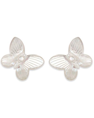 Jennifer Behr Ohrringe mit Schmetterling - Weiß
