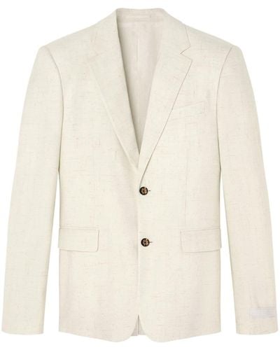 Versace Notched-lapel Single-breasted Blazer - Natural