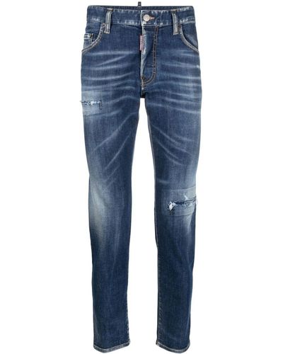 DSquared² Icon Distressed Skinny Jeans - Blauw