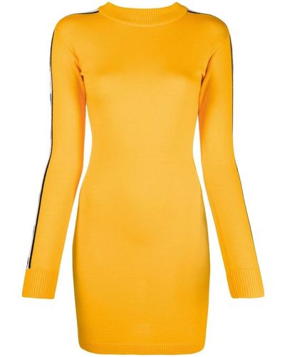 Chiara Ferragni Logo-tape Mini Knitted Dress - Orange