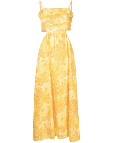 Faithfull The Brand Jamaica Floral-print Midi Dress - Yellow
