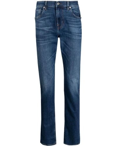 7 For All Mankind Slim-Fit-Jeans mit geradem Bein - Blau