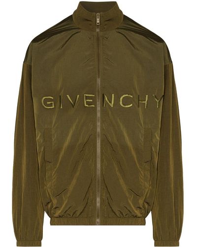 Givenchy Coupe-vent zippé à logo brodé - Vert