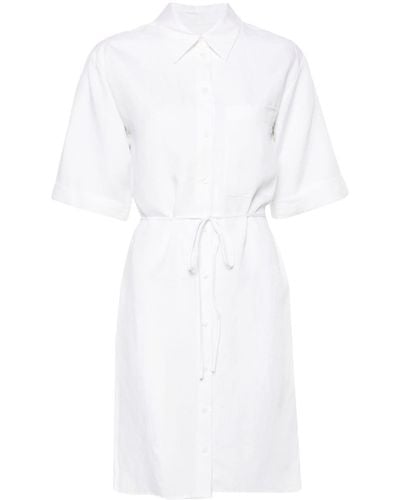Calvin Klein Hemdkleid mit Gürtel - Weiß