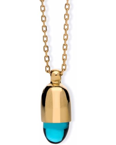 Maviada 18kt Yellow Gold Skopelos Mini Blue Topaz Necklace - Metallic