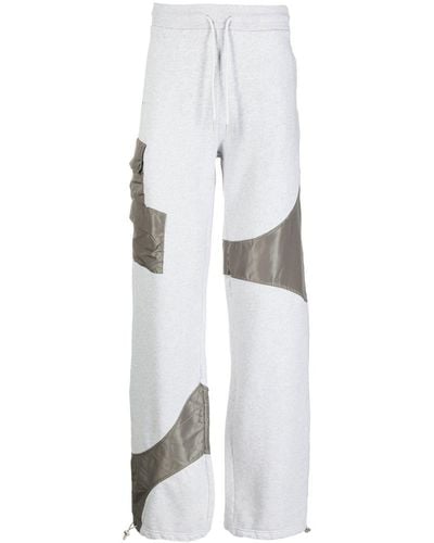 HELIOT EMIL Organic-cotton Patchwork Track-pants - White