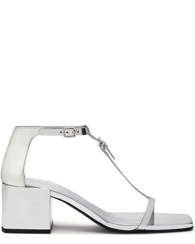 Courreges Double Buckle Leather Sandals - White