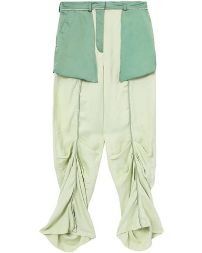 Kiko Kostadinov Colour-block Draped Pants - Green