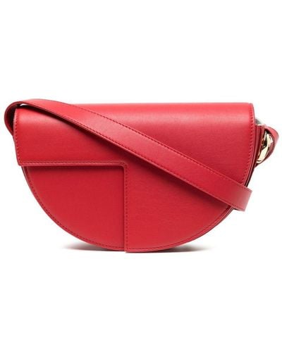 Patou Le Leather Crossbody Bag - Red