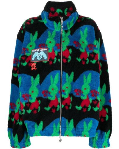 Chopova Lowena Bunny-print Fleece Jacket - Green