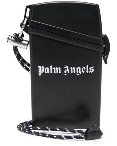 Palm Angels Étui pour smartphone à logo imprimé - Noir