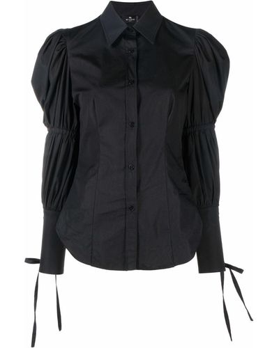 Etro Puff-sleeve Cotton Shirt - Black