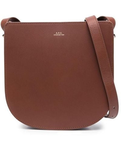A.P.C. Geneve Leather Shoulder Bag - Brown