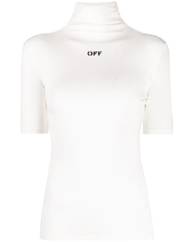 Off-White c/o Virgil Abloh T-shirt à col montant - Blanc