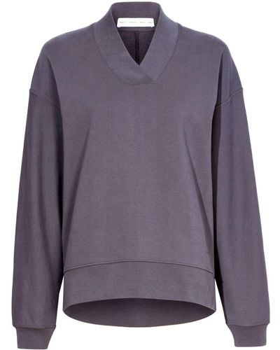Proenza Schouler Olivia V-neck Cotton Sweatshirt - Purple