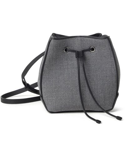 Brunello Cucinelli Drawstring Virgin Wool Bucket Bag - Grey