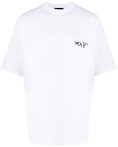 Balenciaga Political Campaign Printed Logo Oversized T-shirt In White