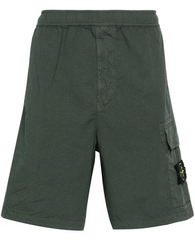 Stone Island Compass-badge Cargo Shorts - Green