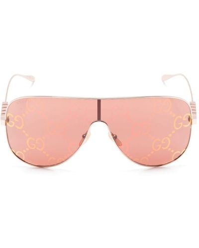 Gucci Sonnenbrille mit durchgehendem Glas - Pink