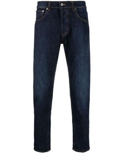 Dondup Halbhohe Slim-Fit-Jeans - Blau
