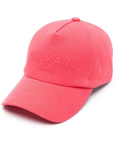 Balmain Logo-embroidered Cotton Cap - Pink