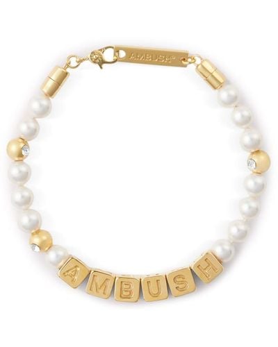Ambush Letterblock Pearl-embellished Bracelet - Metallic